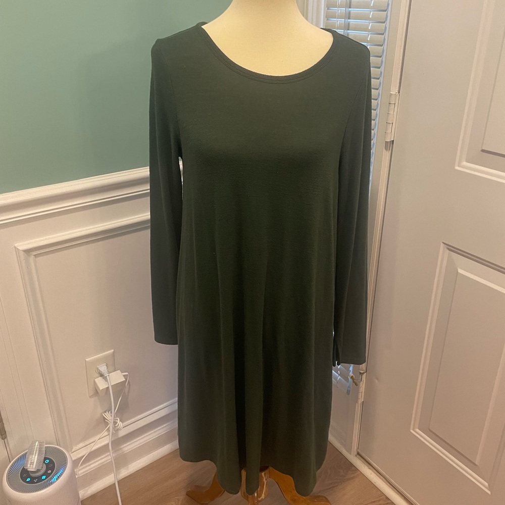 Women’s Gap Green Long Sleeve Crew Neck Dress Medium